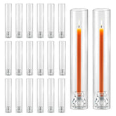 Novyxis 20-pack hurricane holders, 12.6 inches tall, open-ended for dramatic centerpieces.