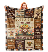 Noxkioy Highland Cow blanket texture close-up shows soft flannel warmth.