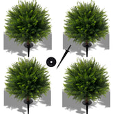 NSOPB cedar topiary ball 24.5 inches, four-pack with ground spike for outdoor décor.