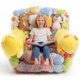 NTYNTY Clear Stuffed Animal Storage Chair front view shows organized plush collection at a glance