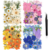 Nuanchu pressed flowers in mixed colors for versatile crafts like resin and nail art.