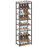 Nunsino narrow shoe rack 8-tier in a compact entryway for small closets.
