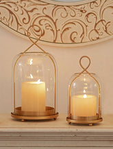 NUPTIO glass lantern with windproof dome for outdoor ambiance