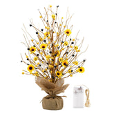 nuvagiki lighted sunflower bee tabletop tree with warm LED illumination for centerpieces