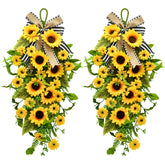 nuvagiki sunflower teardrop swag front door inviting spring color and warmth