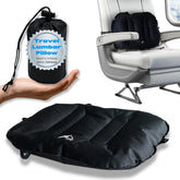 Nyack Exchange Lumbar Pillow inflatable backrest offers comfortable long flights