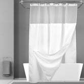 Nyhome long waffle weave shower curtain 75-inch white for a spa-like bathroom