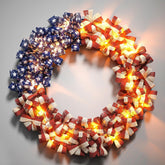 Nztze Patriotic Wreath on the front door adds festive curb appeal.