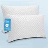 OAISZ cooling memory foam pillow top view with breathable cover for cooler sleep