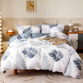 OAITE duvet cover leaf pattern closeup showing soft cotton texture for restful nights