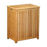 Oceanstar spa-style bamboo hamper with rectangular design for neat spaces.