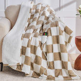OCTROT light brown heated throw blanket 50x60 offers cozy couch warmth.