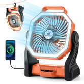 Odoland rechargeable camping fan for portable cooling on outdoor adventures.