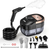 ODSD steam cleaner handheld front view shows compact design for quick home cleaning