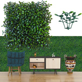 ODTORY artificial grass wall panel closeup with 3D leaves for a realistic privacy backdrop