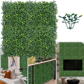 ODTORY artificial grass wall panel 10x10-inch provides seamless indoor/outdoor privacy backdrop.