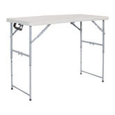 Office Star Resin Rectangle Table top offers a durable, easy-to-clean surface for events.
