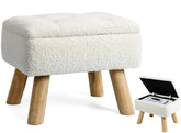 OGEMXU storage ottoman cream with interior space for clutter-free living.