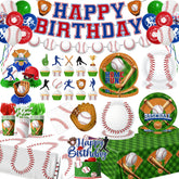 OGMOGKW baseball happy birthday banner for a vibrant party backdrop