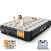OhGeni air mattress full with built-in pump, top view for quick setup