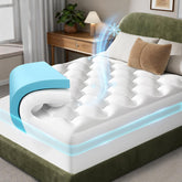 OhGeni cooling topper foam base detail supports with gel memory foam for cooler nights