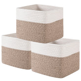 OIAHOMY storage cube on a shelf showing natural cotton rope for organized closets.