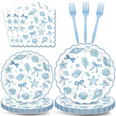 ojustbeok scalloped coastal plates for elegant beach party dining