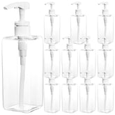Okllen clear square 16oz bottle for versatile skincare and haircare on the bathroom counter