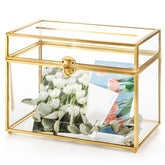 Okllen Glass Wedding Card Box shows contents clearly for easy card placement.