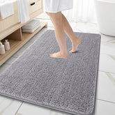 OLANLY absorbent chenille bath rug 59x35 in grey keeps feet warm and floors dry