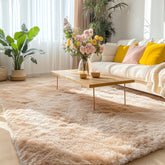 OLANLY area rug living room soft fluffy beige for cozy barefoot warmth