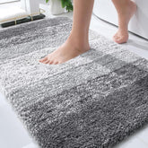 OLANLY bath mat 34x21 with plush microfiber provides cozy, warm feet after showers.