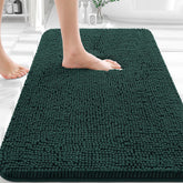 OLANLY bath rug front view highlights plush chenille for warm feet