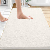 OLANLY bath rug 30x20 ivory overall view highlights cozy bathroom comfort