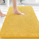 OLANLY bath rug 30x20 in yellow with soft-chenille for cozy feet after shower