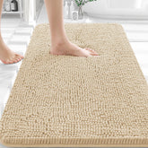 OLANLY bath rug 32x20 with plush chenille for warm, soft feet