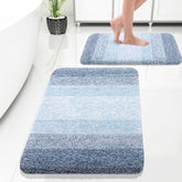 OLANLY bath rug set blue microfiber texture for plush comfort and quick drying
