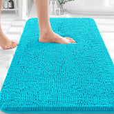 OLANLY bath rug soft chenille close-up for feet comfort