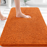 OLANLY bath rug soft-chenille clay for plush foot comfort after shower
