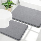 OLANLY memory foam bath mats front view in grey for plush comfort