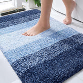 OLANLY bathroom rugs mat 30x20 navy on a bathroom floor for soft, absorbent comfort