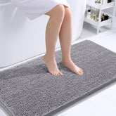 OLANLY bathroom runner rug 44x24 gray with soft chenille underfoot.
