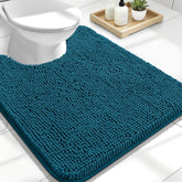 OLANLY U-shaped toilet rug offers plush chenille comfort around the toilet.