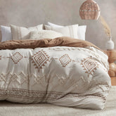 Oli Anderson Boho duvet cover with geometric pattern adds elegant texture to your bed.