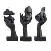 oliruim thinker-face-black-gold statue adds bold abstract charm to shelves