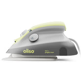 oliso M3Pro with LED ProLight illuminating fabric detail for precise sewing