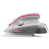 OLISO M3Pro raspberry compact design for easy press beside sewing machine.
