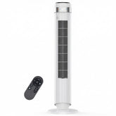OLIXIS tower fan in a bedroom provides a quiet, cooling breeze at night