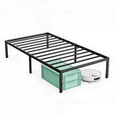 OLIXIS Twin Bed Frame features 12-inch height for ample under-bed storage.