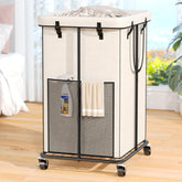 Olldide 150L laundry hamper with wheels for easy mobility across floors.